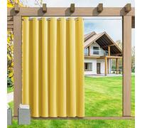 LSDINDF Rideaux d'Extérieur, Rideau Extérieur Imperméable et Occultant - 1 Pièce, Protection Solaire et Thermique avec Oeillets, Brise-Vue pour Pergola, Terrasse - 177L × 241Hcm