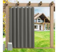 LSDINDF Rideaux d'Extérieur, Rideau Extérieur Imperméable et Occultant - 1 Pièce, Protection Solaire et Thermique avec Oeillets, Brise-Vue pour Pergola, Terrasse - 213L × 213Hcm