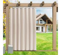 LSDINDF Rideaux d'Extérieur, Rideau Extérieur Imperméable et Occultant - 1 Pièce, Protection Solaire et Thermique avec Oeillets, Brise-Vue pour Pergola, Terrasse - Tailles personnalisées