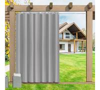 LSDINDF Rideaux d'Extérieur, Rideau Extérieur Imperméable et Occultant - 1 Pièce, Protection Solaire et Thermique avec Oeillets, Brise-Vue pour Pergola, Terrasse - 155L × 241Hcm