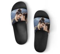 LSDINDF Sandales personnalisées, Personnaliser Pantoufles, des Pantoufles de Bain avec Votre Propre Image, Logo ou Texte créent Un Cadeau Unisexe personnalisé pour Votre Famille.