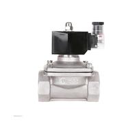 LSDJYESIT Électrovanne en Acier Inoxydable normalement fermée 3/8'' 220V 12V 24V à Action directe avec lumière LED(Npt Thread,AC24V)
