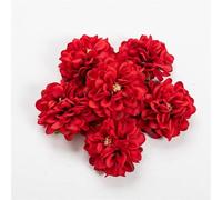 LSEAT 20 pcs 8 cm Soie Artificielle Gerbera Fleur Têtes pour La Maison De Mariage Décoration Bricolage Fournitures Faux Fleurs De Noël-Rouge