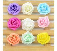 LSEAT 60 pcs/lot 4 cm Mini Artificielle PE Mousse Rose têtes de Fleurs à la Main Bricolage Mariage décoration de la Maison fête Fausse Fleur Boule Artisanat-mélange