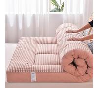 Matelas futon japonais, pliable, tatami, portable, facile à ranger, en tissu respirant, pour canapé (rose, 120 x 200 cm)