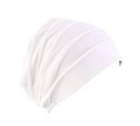 LSGGTIM Turban pour femme, bonnet de chimiothérapie, bonnet de cancer, foulard de tête, bonnet en coton, bonnet de chimio, chapeaux de chimiothérapie, turban ample, bonnet de sommeil, bonnet, blanc, M