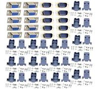 Lsgoodcare 20Pcs Port série parallèle RS232 DB9 Connecteur D Sub mâle Femelle 9 Broches à souder et 20 pièces Boîtier Plastique DB9