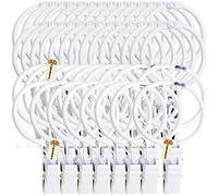 Lsgoodcare 40Pcs Clips de Rideau ouvrables avec Anneaux Blancs, Clip de Rideau décoratif en métal Robuste 1,26 Pouces, Anneaux de Clip Ouvert pour draperie