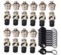 Lsgoodcare Lot de 10 paires de connecteurs d'aviation 16 mm 4 broches femelle/mâle avec capuchons aéronautiques, 5 A GX16-4 broches en métal pour châssis fileté