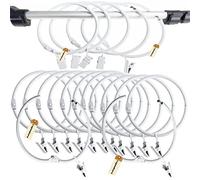 Lsgoodcare Lot de 20 clips de rideaux ouverts avec anneaux blancs 7,6 cm - En métal robuste - Antirouille - Anneaux ouverts