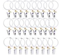 Lsgoodcare Lot de 30 clips de rideaux ouverts avec anneaux blancs de 5,1 cm, clips décoratifs en métal robuste, antirouille