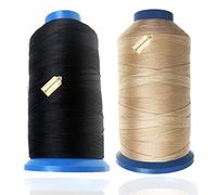 Lsgoodcare T70#69 fils à coudre en nylon reconstitué pour draperies, perles, bagages, sacs à main, cuir, chaussures, Fil pour machine à coudre Noir et beige