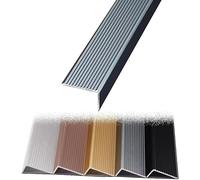 LShape - Nez d'escalier en aluminium durable et antidérapant pour marches en bois et béton, gris, 5 cm x 50 cm, améliore la sécurité et empêche les glissements