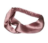 LSHARON 100 % soie de mûrier pour femme Bandeau élastique pour cheveux Accessoires pour cheveux Turban Bandeaux torsadés, rose, 1 count (Pack of 1)