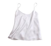 LSHARON Débardeur en soie 100 % soie de mûrier 19 momme pour femme, blanc, L
