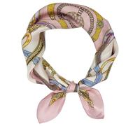 LSHARON SILK Écharpe légère 100 % soie de mûrier - 53 x 53 cm - Imprimé numérique - Petit foulard carré en soie pure soie naturelle - Cadeau pour homme et femme, rose, 53cmL* 53cmW