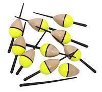 LSHDCER Lot de 10 Flotteurs de Pêche à Ventre en Pot Bobber Flotteurs en Bois de Tung Floutteurs Liège de Pêche Truite, 1.8g-7.5cm-10pcs