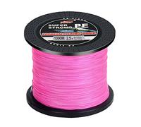 LSHEL Fil de pêche tressé 4 brins 1000 m PE super solide corde tressée pour eau douce eau salée, EURA61JU910H60, Rose rouge, 6.0# 0.40mm/31.7kg/60lb