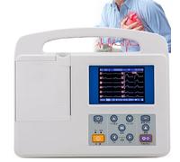 LSHFYV Électrocardiographe numérique Portable à 12 dérivations et 3 canaux, écran LCD Couleur, pour la santé Cardiaque, pour Les Soins intensifs et à Domicile, avec Papier d'impression.