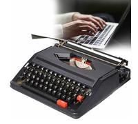 LSHFYV Machine à écrire mécanique avec étui, Machine à écrire Manuelle rétro, pour Notes ou Lettres ou écriture créative, Cadeau littéraire pour écrivain,Black