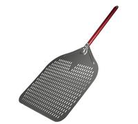LSHIJI Pelle Pizza Pelle à pizza perforée en aluminium anodisé dur de 40 cm, grande taille, accessoire for four(Red 40cm Handle)