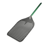 LSHIJI Pelle Pizza Pelle à pizza perforée en aluminium anodisé dur de 40 cm, grande taille, accessoire for four(Green 40cm Handle)
