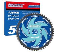 LSHUZIYU 136mm 50T, Trait De Scie Super Fin 1.5mm, Lame De Scie Circulaire, Trou De 20mm Avec Rondelle De 15.88-10mm, Métal, Barre De Fer En Acier, Tôle