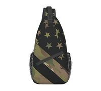 Lsjuee Américain Camo Drapeau Sacs À Bandoulière Femmes Hommes Croix Poitrine Sac Réglable Sling Sac À Dos Sac À Bandoulière Pour Le Cyclisme Voyage Sport Randonnée