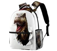 Lsjuee Angry Dinosaur Travel Laptop Backpack for Women Men, College School Bookbag Large Backpack Casual Daypack