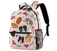 Lsjuee Animal Faces Set Dog Travel Laptop Backpack for Boy & Girl, College School Bookbag Large Backpack Casual Daypack