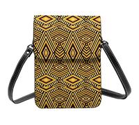 Lsjuee Art Nouveau or sac à bandoulière bandoulière téléphone portable sac à main femmes Pu petit bandoulière portefeuille sac à main sac à bandoulière