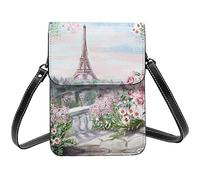 Lsjuee Beautiful Tower Paris Beautiful Tower Paris Sacs à bandoulière pour téléphone portable pour femme, cuir PU mignon imprimé petit portefeuille pour téléphone portable