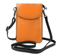 Lsjuee Beauty Burnt Orange Cell Phone Purse :>> Petit portefeuille en cuir à bandoulière pour femmes Sac à bandoulière avec fentes pour cartes de crédit 7,6 x 2,9 po
