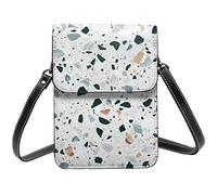 Lsjuee Blanc Parttern Belle Tour Paris Bandoulière Téléphone Portable Sacs à Main pour Femmes, Cuir PU Mignon Imprimé Petit Portefeuille de Téléphone Portable
