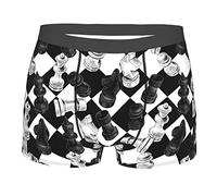 Lsjuee Caleçon Homme Mode Figures d'échecs sur Un échiquier imprimé Respirant Homme sous-vêtement Classique