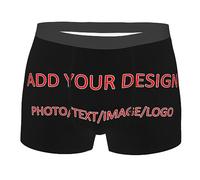 Lsjuee Caleçon Photo personnalisé pour Homme Boxer personnalisé pour Homme Père Mari Copain Boxer drôle pour Homme Fête des pères Anniversaire pour Lui