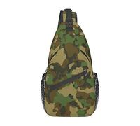 Lsjuee Camouflage vert Camo sacs à bandoulière femmes hommes croix poitrine sac réglable fronde sac à dos sac à bandoulière pour cyclisme voyage Sport randonnée