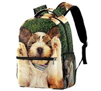 Lsjuee Chien reposé couché la prairie sac à dos voyage d'école pour les étudiants en plein air randonnée Camping