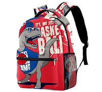 Lsjuee Cool Dinosaur Playing Basketball School Backapck, élé sac à dos pour ordinateur portable pour femmes filles, sac à dos pour ordinateur portable enseignant pour ordinateur por