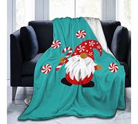 Lsjuee Couverture de Jet de GNOME de Noël Couvertures Chaudes et Confortables Couverture de Vacances d'hiver en Flanelle Douce et Douce pour canapé, lit, Bureau, Cadeau de Noël 127 x 101,6 cm