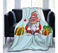 Lsjuee Couverture de Jet de GNOME de Noël Couvertures Chaudes et Confortables Couverture de Vacances d'hiver en Flanelle Douce et Douce pour canapé, lit, Bureau, Cadeau de Noël 152,4 x 127 cm
