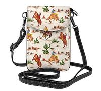 Lsjuee Cowboy Ride Horse Porte-monnaie pour téléphone portable :>> Petit portefeuille en cuir à bandoulière pour femmes Sac à bandoulière avec fentes pour cartes de crédit 7,6 x 2,9 po