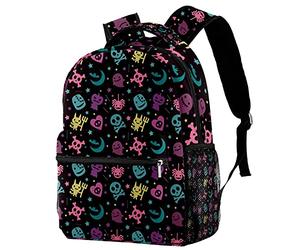 Lsjuee Cute Hallowen Spider Skull Devil Ghost Pattern School Backapck, élé sac à dos pour ordinateur portable pour femmes filles, sac à dos pour ordinateur portable pour enseignant,