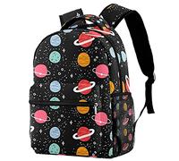 Lsjuee Cute Space Planets Pttern Backpack Sac à dos léger pour ordinateur portable Sac à dos de voyage multifonction Cadeau pour adolescent