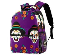 Lsjuee Day Of The Dead Couple Skull Sac à dos, 15 pouces élé College School Backpack, pour ordinateur portable pour femmes/filles/affaires/voyage