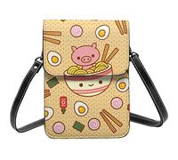 Lsjuee Délicieux Sweet Ramen Délicieux Sweet Ramen Crossbody Sacs à main pour téléphone portable pour femme, cuir PU mignon imprimé petit portefeuille pour téléphone portable