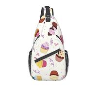 Lsjuee Delicious Cupcakes Unisex Casual Diagonal Chest Bag, Multipurpose Crossbody Shoulder Bag Travel Randonnée Daypack