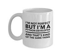 Lsjuee Développeur Python Mug - Je ne suis pas parfait mais je suis un développeur Python et c'est un peu la même chose - cadeau pour développeur Python - développeur de logiciels