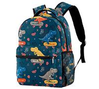 Lsjuee Doodle dinosaure skater sac à dos léger ordinateur portable multifonction voyage adolescent