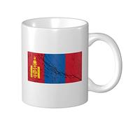 Lsjuee Drapeau de la Mongolie Texture effet tasse à café 11 oz impression double face tasses tasse à thé pour un excellent cadeau bureau maison tasses à café